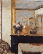 Edouard Vuillard Blomvas on the mantelpiece Spain oil painting artist
